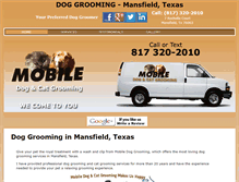 Tablet Screenshot of mobiledoggroomingandtraining.com